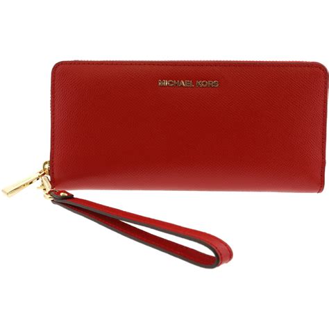 michael kors red wristlet wallet|michael kors oversized wallet.